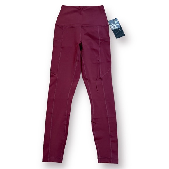 90 Degree by Reflex Red Pocket Leggings - Picture 3 of 6